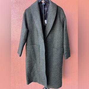 Madewell Green Houndstooth Trench Coat